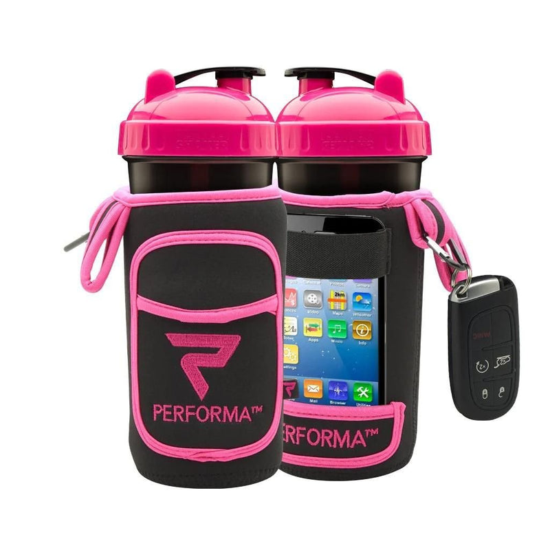 Performa Fitgo Shaker Bottle Organizer Sleeve, Pink - SupplementSource.ca