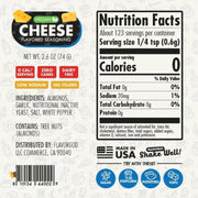 FlavorGod ZERO CARB SEASONING, Vegan Cheese Nutrition Panel - SupplementSource.ca