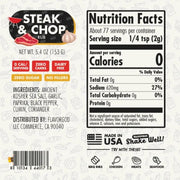 Flavorgod Steak & Chop Rub Nutritional Panel SupplementSource.ca