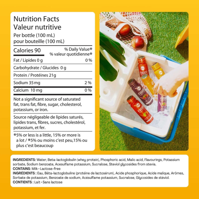 Fusion Protein Protein Shot, 100ml Tropical Nutrition Facts - SupplementSource.ca