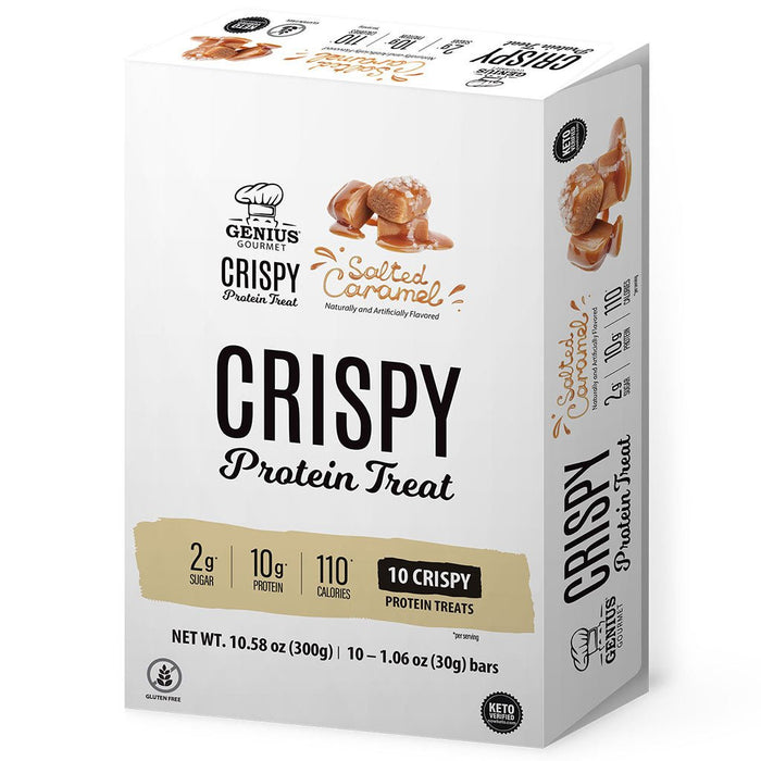 Genius Gourmet CRISPY PROTEIN TREAT, 10 Bars/Box