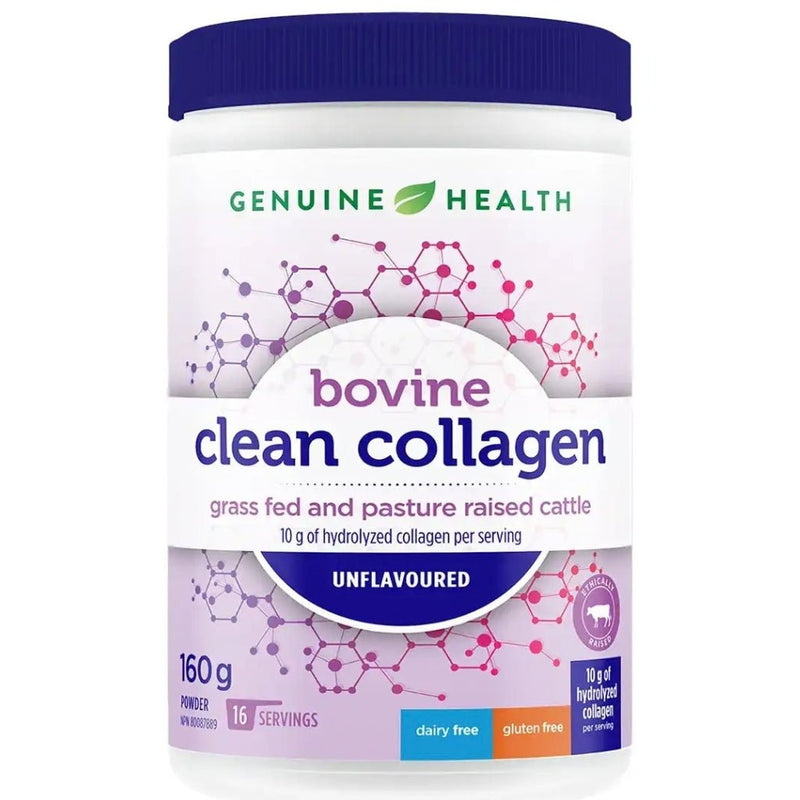 Genuine Health Bovine Clean Collagen, 160g Unflavoured - SupplementSource.ca