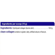 Genuine Health Bovine Clean Collagen, 160g Unflavoured Nutrition Panel - SupplementSource.ca