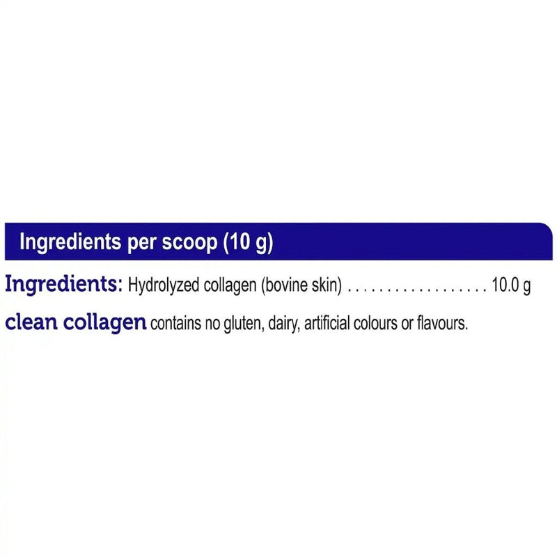 Genuine Health Bovine Clean Collagen, 160g Unflavoured Nutrition Panel - SupplementSource.ca