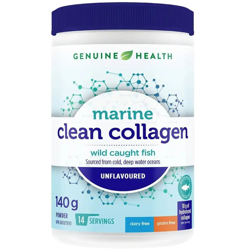 Genuine Health Marine Clean Collagen, 140g Unflavoured - SupplementSource.ca