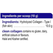 Genuine Health Marine Clean Collagen, 140g Unflavoured Nutrition Panel - SupplementSource.ca