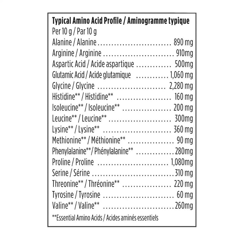 Genuine Health Marine Clean Collagen, 140g Unflavoured Nutrition Panel - SupplementSource.ca