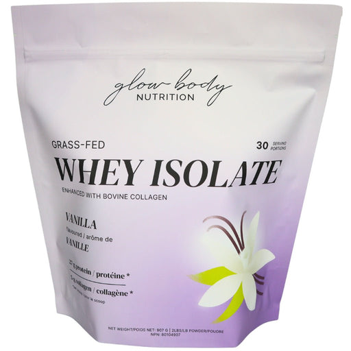 Glow Body Nutrition Glow Protein Whey Isolate, 2lbs Vanilla - SupplmentSource.ca