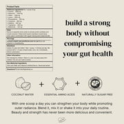 Glow Body Glow EAAs, 45 Servings Nutrition Panel - SupplementSource.ca