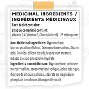 Go Protein Go Vital Vitamin D, 30 Tablets Nutrition Panel - SupplementSource.ca