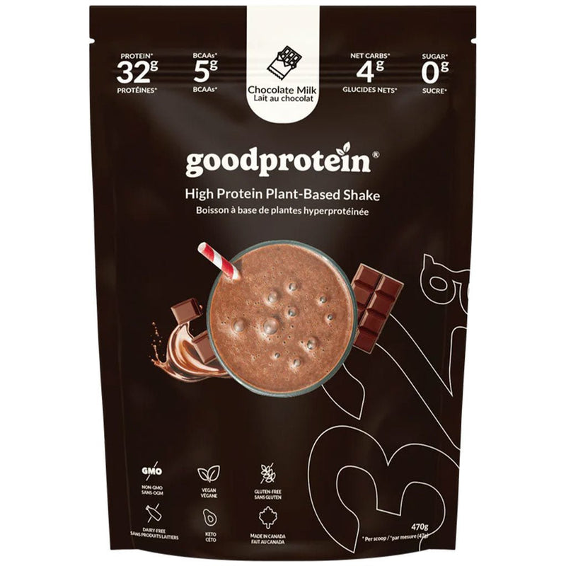 GoodProtein High Protein Plant-Based Shake, 470g Chocolate Milk -  SupplementSource.ca