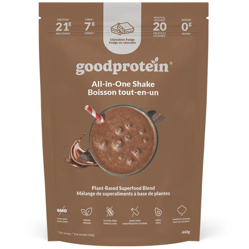 GoodProtein All-in One Shake, 440g Chcolate Fudge - SupplementSource.ca
