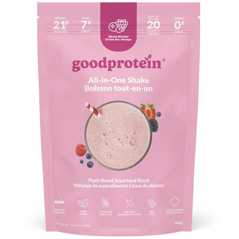 GoodProtein All-in One Shake, 440g Mixed Berries - SupplementSource.ca