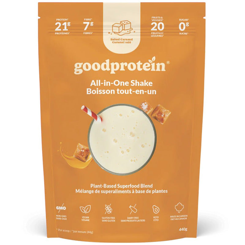 GoodProtein All-in One Shake, 440g Salted Caramel - SupplementSource.ca