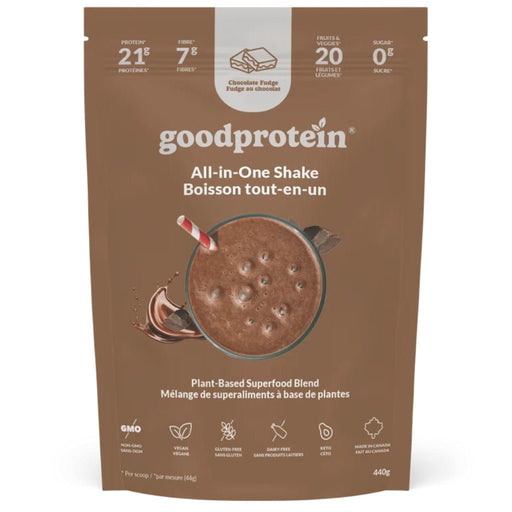 Good Protein All In One Shake, 440g Chocolate Fudge - SupplementSource.ca
