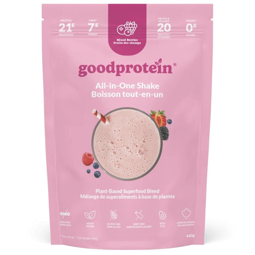 Good Protein All In One Shake, 440g Mixed Berries - SupplementSource.ca