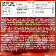 Grenade Bars Peanut Nutter Nutrition Panel - SupplementSource.ca