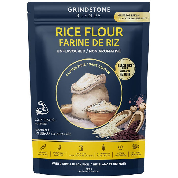 Grindstone Blends  Rice Flour - Blended White and Black Rice, 450g - SupplementSource.ca