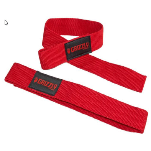 Grizzly Fitness Lifting Straps Neoprene Padded, Red - SupplementSource.ca