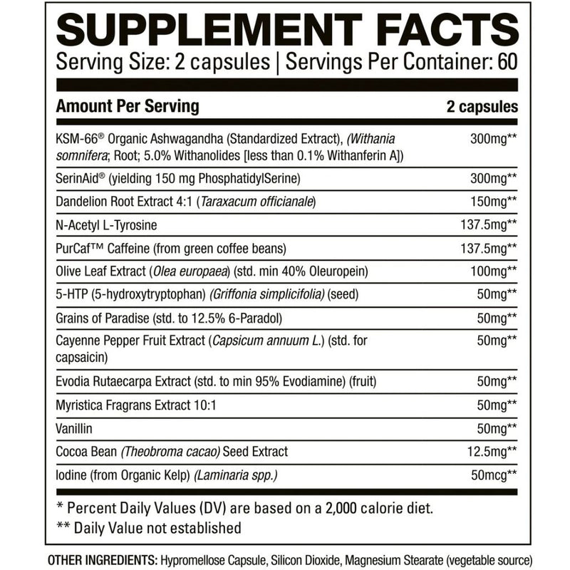 HD Muscle BURNHD, 60 Servings Nutrition Panel - SupplementSource.ca