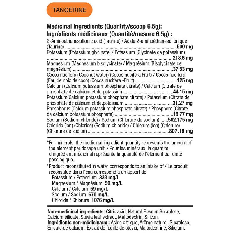 HD Muscle HydraHD, 30 Servings Tangerine Nutrition Panel - SupplementSource.ca