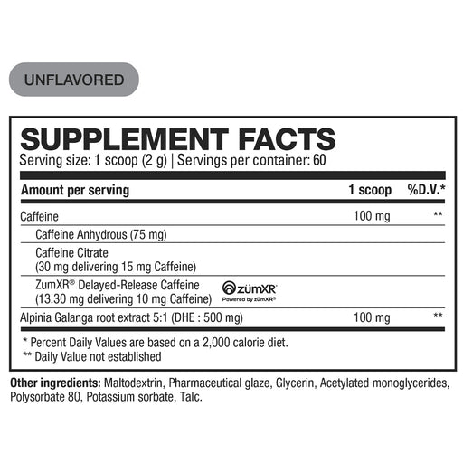 HD Muscle StimHD, 60 Servings Unflavoured Nutrition Panel - SupplementSource.ca