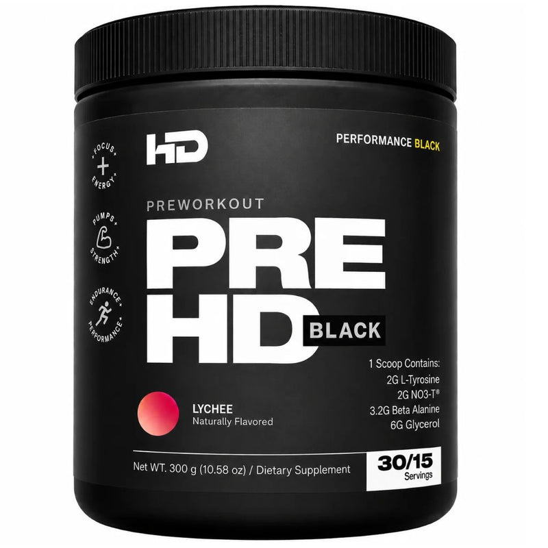 HD Muscle PreHD Black, 30/15 Servings Lychee - SupplementSource.ca