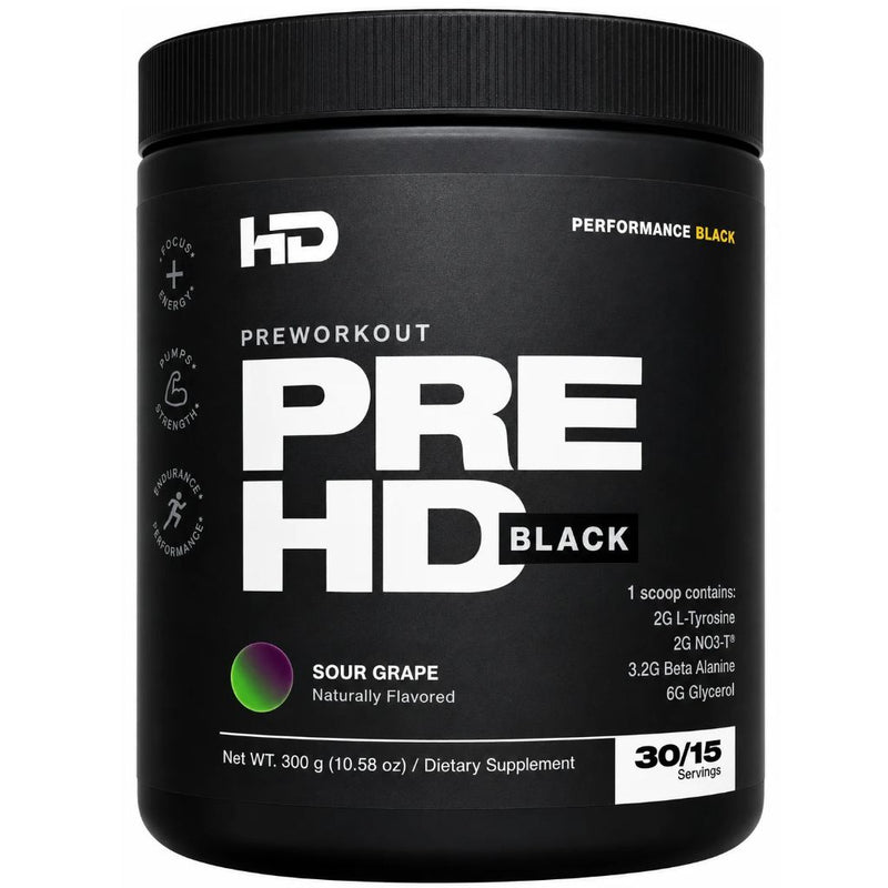 HD Muscle PreHD Black, 30 Servings Sour Grape - SupplementSource.ca