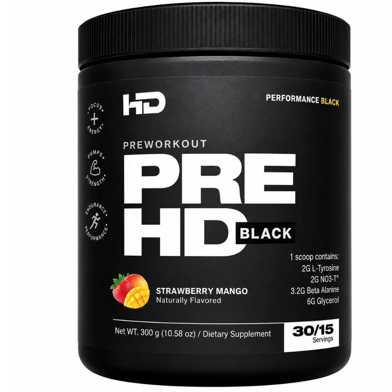 HD Muscle PreHD Black, 30/15 Servings Strawberry Mango - SupplementSource.ca