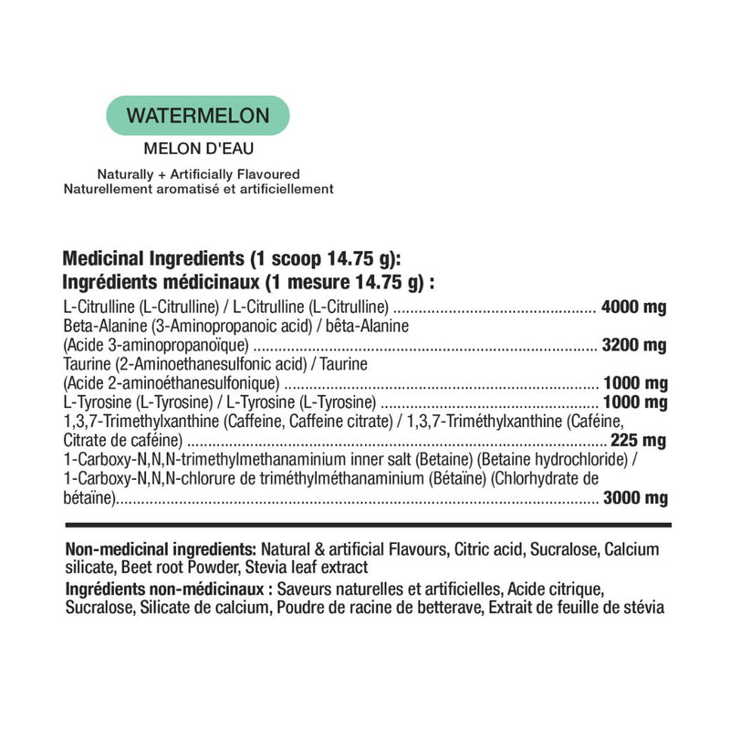 HD Muscle PreHD Essential 25 Servings Watermelon Nutrition Facts - SupplementSource.ca