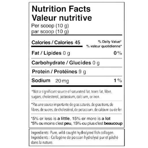 Hela Nutrition Pure Marine Collagen Nutrition Panel, 30 Servings - SupplementSource.ca