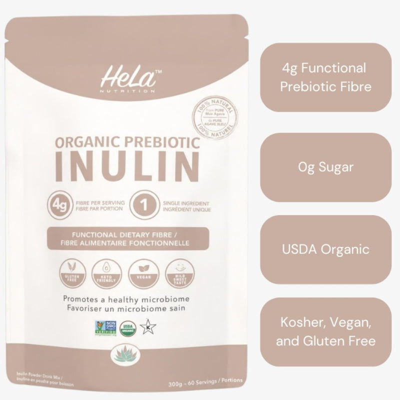 Hela Nutrition Organic Prebiotic Inulin, 60 Servings - SupplementSource.ca