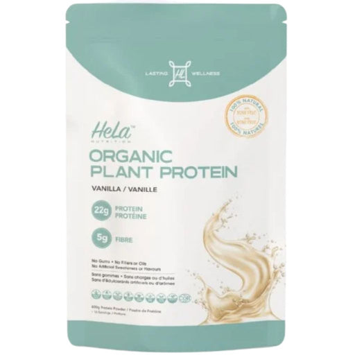 Hela Nutrition Organic Plant Protein Vanilla, 16 Servings - SupplementSource.ca