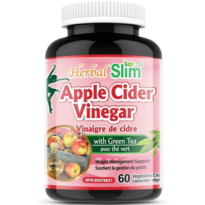 Herbal Slim Apple Cider Vinegar with Green Tea, 60 VCaps - SupplementSource.ca