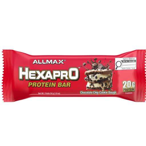 Allmax HexaPro Protein Bar - Single Chocolate Chip Cookie Dough -SupplementSource.ca