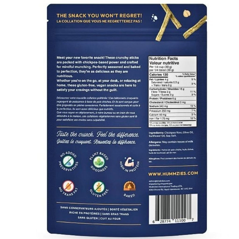 BÂTONNETS DE HOUMOUS PROTÉINÉS Hummzies, 85g