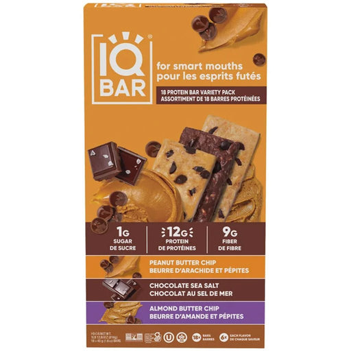 IQBAR Variety Pack, 18 Bars/Box - SupplementSource.ca