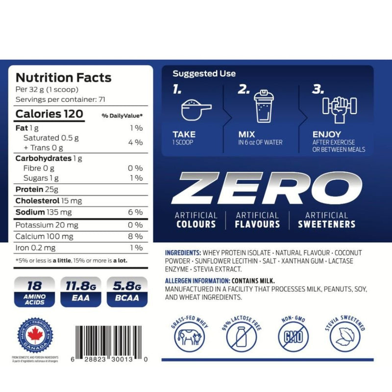XP Labs IsoXP 5lb Strawberry Ice Cream Nutrition Panel - SupplementSource.ca