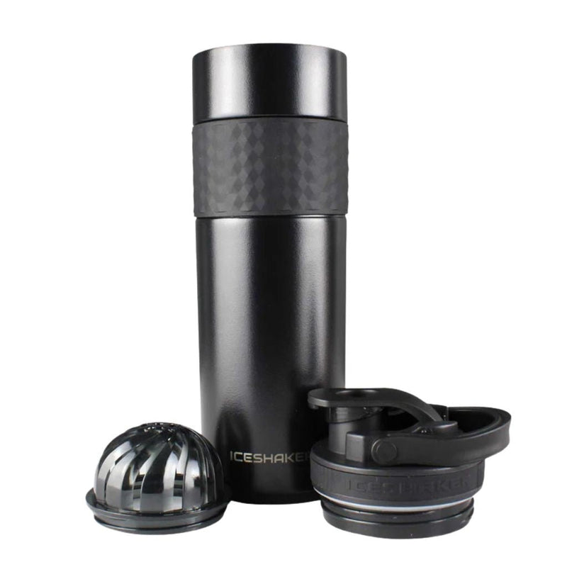 Ice Shaker Shaker Bottle 590ml Black - SupplementSource.ca