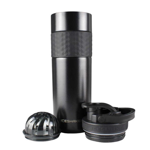 Ice Shaker Shaker Bottle 590ml Black - SupplementSource.ca