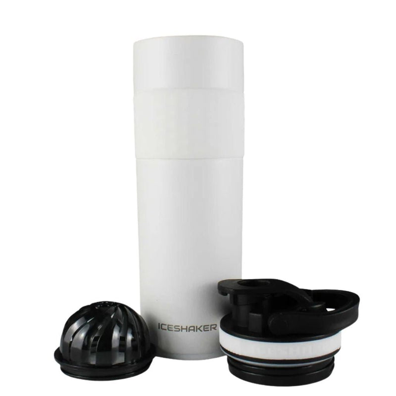 Ice Shaker Shaker Bottle 590ml White - SupplementSource.ca