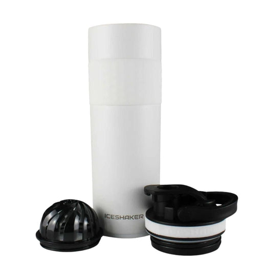 Ice Shaker Shaker Bottle 590ml White - SupplementSource.ca
