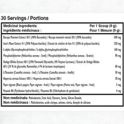 Immunegy Brain Storm, 30 Servings Cherry Lime Nutrition Panel - SupplementSource.ca