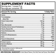 Immunegy Immune Shield, 30 Servings Peach Nutrition Panel - SupplementSource.ca