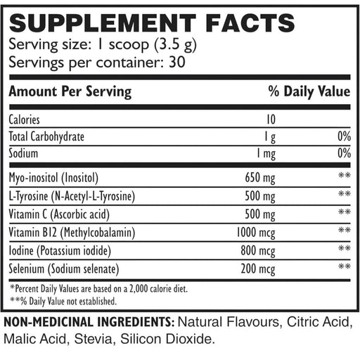 Immunegy Thyro-gen Nutrition Facts, 30 Servings - SupplementSource.ca