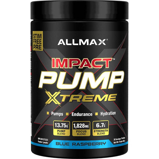 Allmax Impact Pump Xtreme, 30 Servings Blue Raspberry - SupplementSource.ca