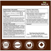 Inka Wild Peru Maca, Maca Black 4x w L-Arginine Nutrition Panel, 90 VCaps - SupplementSource.ca