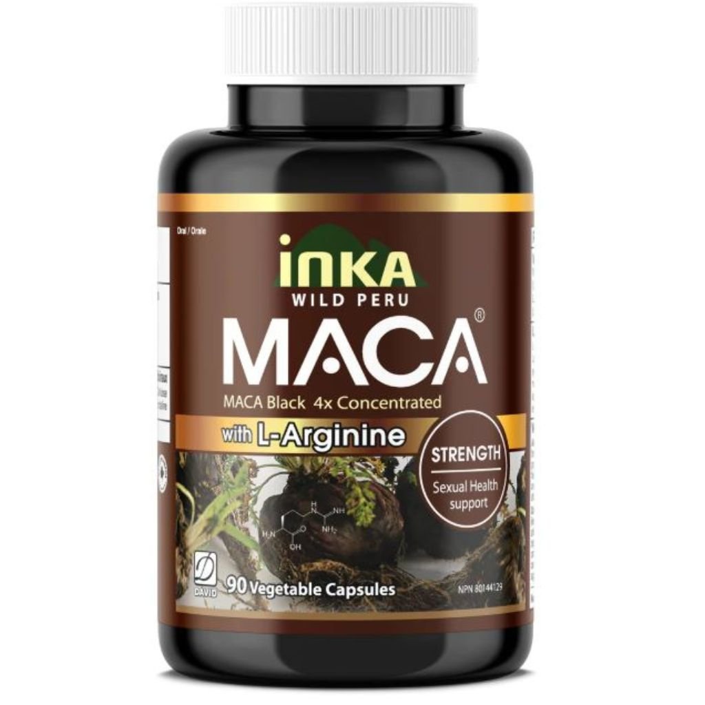 Inka Sources Inka Wild Peru MACA BLACK 4X w L-ARGININE, 90 VCaps — SupplementSource.ca
