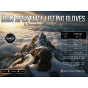 Iron Apex Elite Lifting Gloves with ThermaSync Sizing Chart - SupplementSource.ca