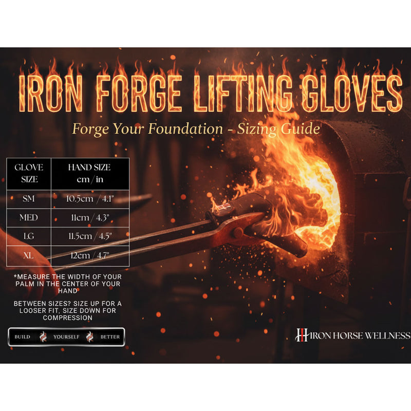 IronHorse Wellness Iron Forge Lifting Gloves Sizing Chart - SupplementSource.ca